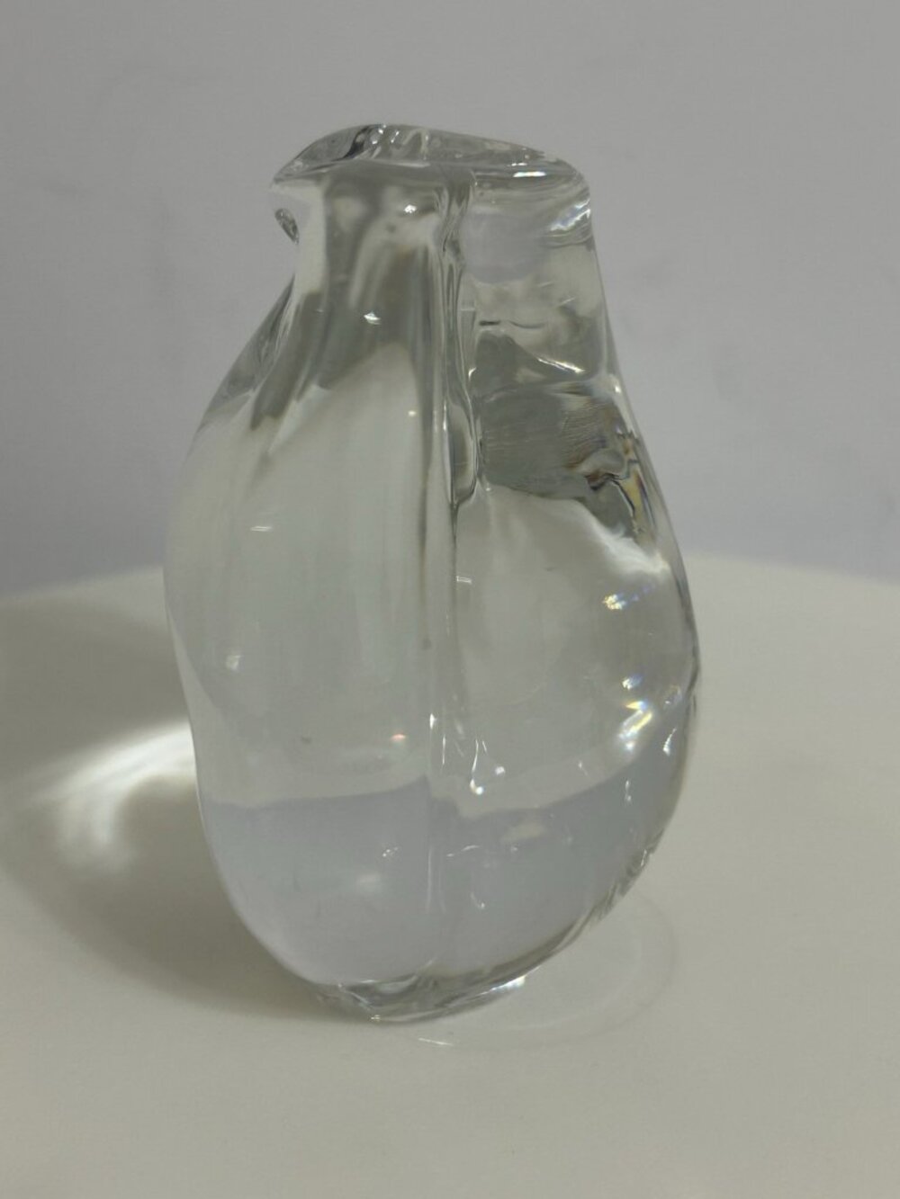 Vintage Crystal Glass Clear Owl Figurine Paperweight Danish Holmegaard Unique - Picture 3 of 8